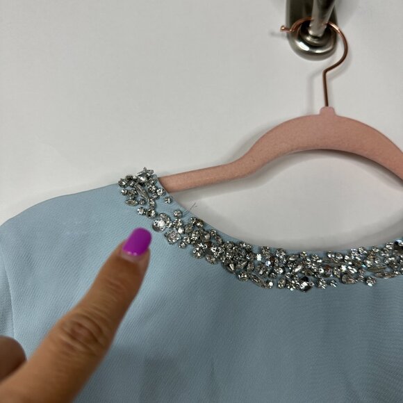 FLAW - NWT Mac Duggal Embellished A-Line Cocktail Dress Seafoam Medium #9872 - Picture 8 of 11